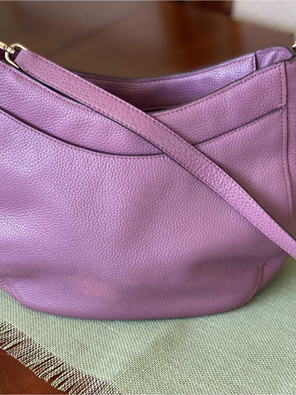 Kate Spade Oakwood Street Pebbled Leather Hobo Crossbody Bag - Plum Berry - Picture 2 of 4